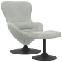 Silla Huevo con Puff Gris claro 63 x 73 x 90 cm Terciopelo