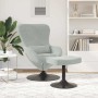 Silla Huevo con Puff Gris claro 63 x 73 x 90 cm Terciopelo