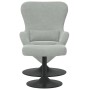 Silla Huevo con Puff Gris claro 63 x 73 x 90 cm Terciopelo