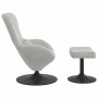 Silla Huevo con Puff Gris claro 63 x 73 x 90 cm Terciopelo