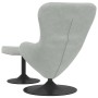 Silla Huevo con Puff Gris claro 63 x 73 x 90 cm Terciopelo