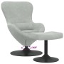 Silla Huevo con Puff Gris claro 63 x 73 x 90 cm Terciopelo