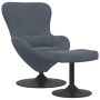 Silla Huevo con Puff Gris oscuro 63 x 73 x 90 cm Terciopelo