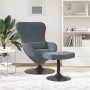 Silla Huevo con Puff Gris oscuro 63 x 73 x 90 cm Terciopelo