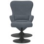 Silla Huevo con Puff Gris oscuro 63 x 73 x 90 cm Terciopelo