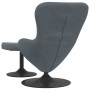 Silla Huevo con Puff Gris oscuro 63 x 73 x 90 cm Terciopelo