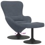 Silla Huevo con Puff Gris oscuro 63 x 73 x 90 cm Terciopelo