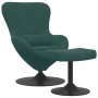 Silla Huevo con Puff Verde oscuro 63 x 73 x 90 cm Terciopelo