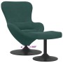 Silla Huevo con Puff Verde oscuro 63 x 73 x 90 cm Terciopelo