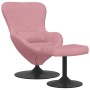 Silla Huevo con Puff Rosa 63 x 73 x 90 cm Terciopelo