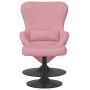 Silla Huevo con Puff Rosa 63 x 73 x 90 cm Terciopelo