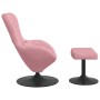 Silla Huevo con Puff Rosa 63 x 73 x 90 cm Terciopelo