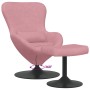 Silla Huevo con Puff Rosa 63 x 73 x 90 cm Terciopelo