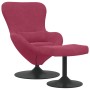 Silla Huevo con Puff Rojo vino tinto 63 x 73 x 90 cm Terciopelo