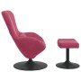 Silla Huevo con Puff Rojo vino tinto 63 x 73 x 90 cm Terciopelo
