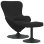 Silla Huevo con Puff Negro 63 x 73 x 90 cm Terciopelo