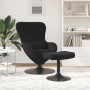 Silla Huevo con Puff Negro 63 x 73 x 90 cm Terciopelo