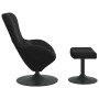 Silla Huevo con Puff Negro 63 x 73 x 90 cm Terciopelo