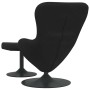 Silla Huevo con Puff Negro 63 x 73 x 90 cm Terciopelo