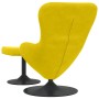 Silla Huevo con Puff Amarillo 63 x 73 x 90 cm Terciopelo