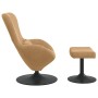 Silla Huevo con Puff Marrón 63 x 73 x 90 cm Terciopelo
