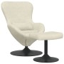 Silla Huevo con Puff Crema 63 x 73 x 90 cm Terciopelo