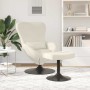 Silla Huevo con Puff Crema 63 x 73 x 90 cm Terciopelo