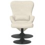 Silla Huevo con Puff Crema 63 x 73 x 90 cm Terciopelo