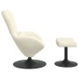 Silla Huevo con Puff Crema 63 x 73 x 90 cm Terciopelo