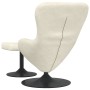 Silla Huevo con Puff Crema 63 x 73 x 90 cm Terciopelo
