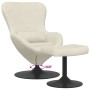 Silla Huevo con Puff Crema 63 x 73 x 90 cm Terciopelo
