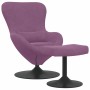 Silla Huevo con Puff Morado 63 x 73 x 90 cm Terciopelo