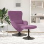 Silla Huevo con Puff Morado 63 x 73 x 90 cm Terciopelo