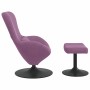 Silla Huevo con Puff Morado 63 x 73 x 90 cm Terciopelo