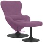 Silla Huevo con Puff Morado 63 x 73 x 90 cm Terciopelo