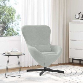 Sillón huevo Gris Claro 63 x 73 x 90 cm Terciopelo Sillón huevo Gris Claro 63 x 73 x 90 cm Terciopelo