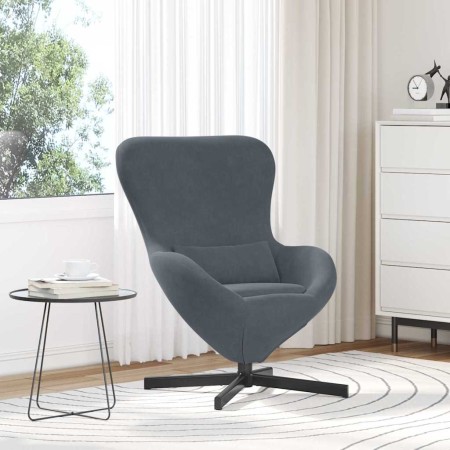 Sillón huevo Gris oscuro 63 x 73 x 90 cm Terciopelo