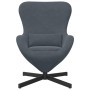 Sillón huevo Gris oscuro 63 x 73 x 90 cm Terciopelo