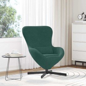Sillón huevo Verde oscuro 63 x 73 x 90 cm Terciopelo Sillón huevo Verde oscuro 63 x 73 x 90 cm Terciopelo