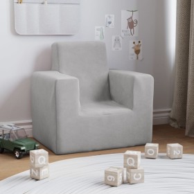 Sofá para niños felpa suave gris claro