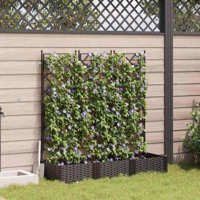 Maceta de jardín con enrejado 3 pcs Marrón 120 x 40 x 125.5 cm en Maceteros y jardineras | Comprar online en Foro24