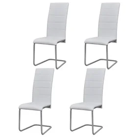 Cantilever dining chairs 4 units white synthetic leather by vidaXL, dining chairs - Ref: Foro24-242288, Price: 196,87 €, Disc...