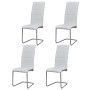 Cantilever dining chairs 4 units white synthetic leather by vidaXL, dining chairs - Ref: Foro24-242288, Price: 210,35 €, Disc...