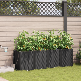 Jardineras Negro 160 x 40 x 52 cm Acero Jardineras Negro 160 x 40 x 52 cm Acero
