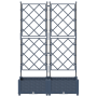 Maceta de jardín con enrejado 2 pcs Gris 80 x 40 x 125.5 cm PP