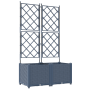 Maceta de jardín con enrejado 2 pcs Gris 80 x 40 x 143 cm PP