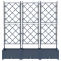 Maceta de jardín con enrejado 3 pcs Gris 120 x 40 x 125.5 cm PP en Maceteros y jardineras | Comprar online en Foro24