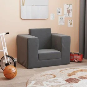 Anthrazitgraues Kinderschlafsofa aus weichem Plüsch von vidaXL, Baby- und Kleinkindmöbel - Ref: Foro24-341847, Preis: 41,58 €...