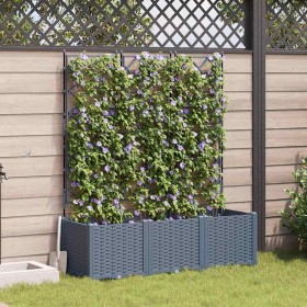 Maceta de jardín con enrejado 3 pcs Gris claro Maceta de jardín con enrejado 3 pcs Gris claro