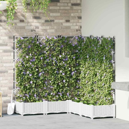 Maceta de jardín con enrejado 5 pcs Blanco 120 x 120 x 125.5 cm en Maceteros y jardineras | Comprar online en Foro24